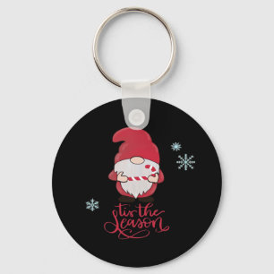 Christmas Gnome With Candycane Key Ring