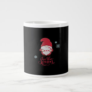 Christmas Gnome With Candycane Large Coffee Mug