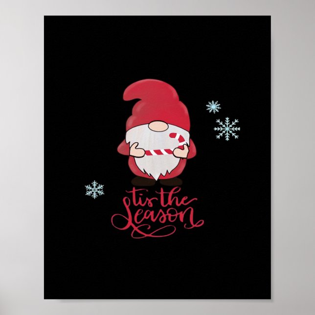 Christmas Gnome With Candycane Poster (Front)