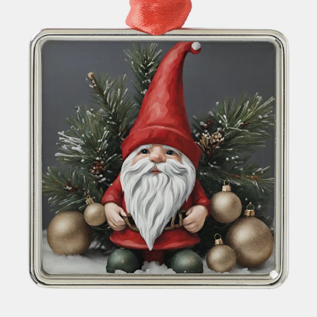 Christmas Gnome with Christmas Ornaments  (Front)