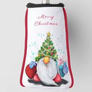 Christmas Gnome with Gift Golf Head Cover