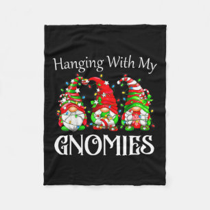 Christmas Gnome With My Gnomies Family Pyjamas Fleece Blanket