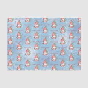 Christmas Gnome with Presents Tree Personalised  Tissue Paper