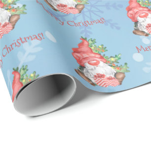 Christmas Gnome with Presents Tree Personalised Wrapping Paper