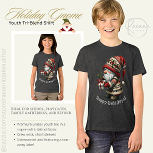 Christmas Gnome Youth Tri-blend T-Shirt Tri-Blend Shirt