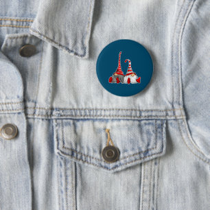 Christmas Gnomes 6 Cm Round Badge