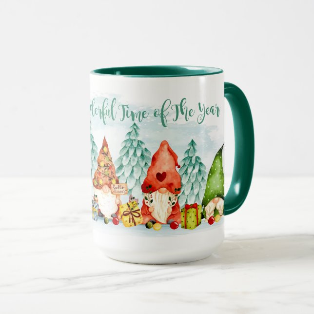 Christmas - Gnomes and Gifts 2 Tone  Coffee Mug (Front Right)