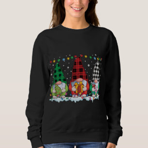 Christmas Gnomes Buffalo Plaid Red White Green Xma Sweatshirt