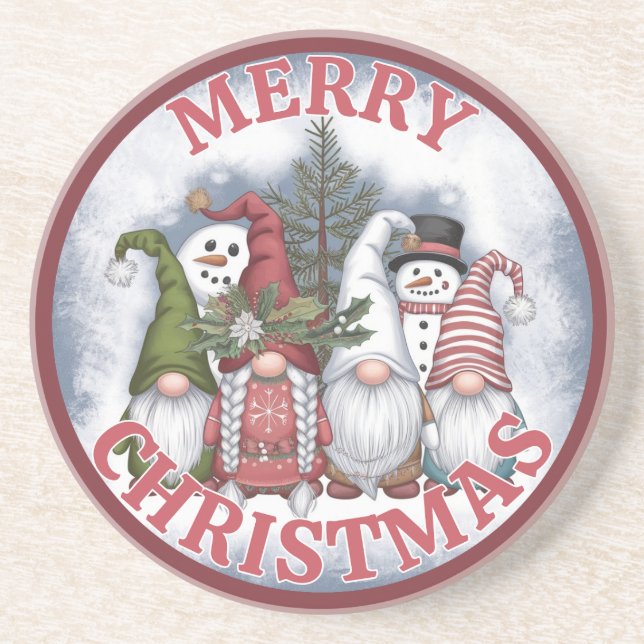 Christmas Gnomes Coaster (Front)