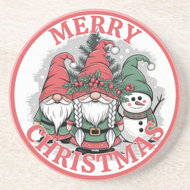 Christmas Gnomes Coaster (Front)