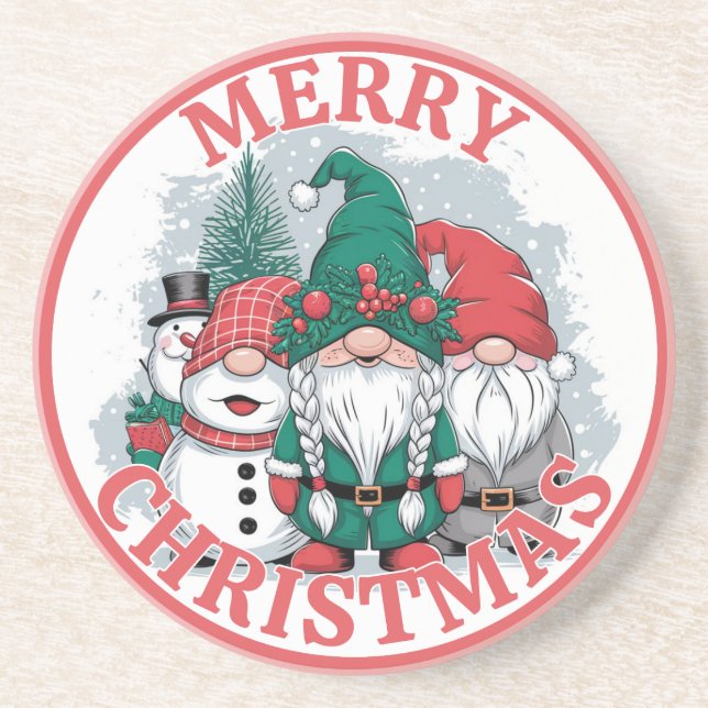 Christmas Gnomes Coaster (Front)