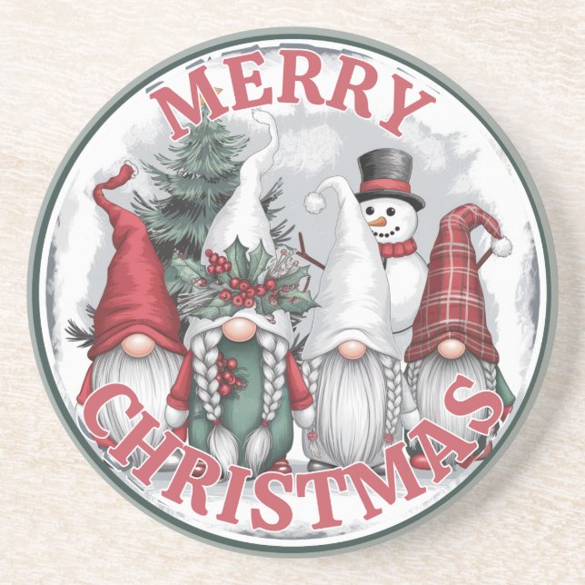 Christmas Gnomes Coaster (Front)