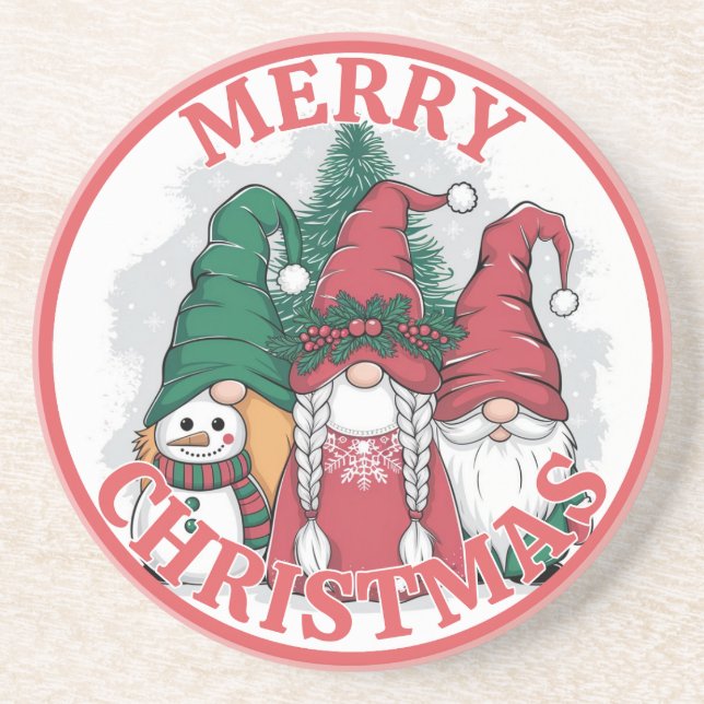 Christmas Gnomes Coaster (Front)