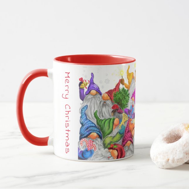 Christmas Gnomes Coffee Mug (With Donut)