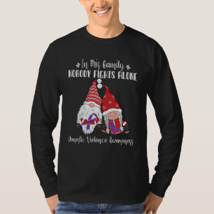 Christmas Gnomes Domestic Violence Awareness T-Shirt