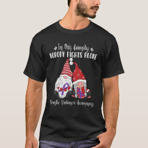 Christmas Gnomes Domestic Violence Awareness T-Shirt