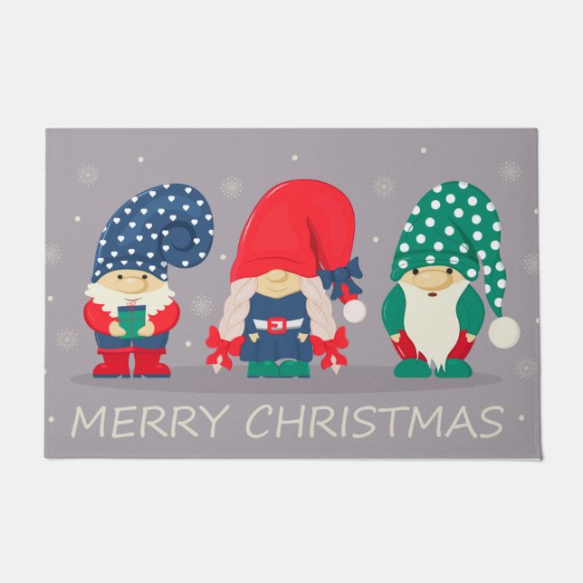 Christmas Gnomes  Doormat (Front)