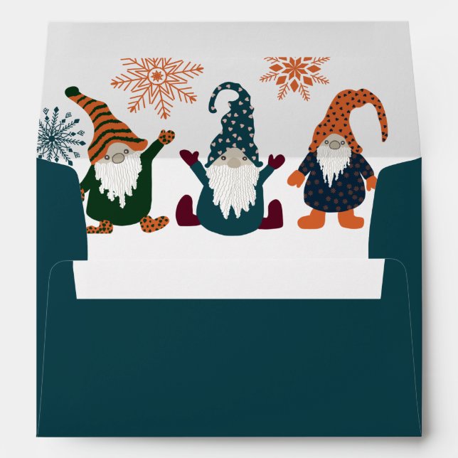 Christmas Gnomes Dwarfs snoflake  Envelope (Back (Bottom))