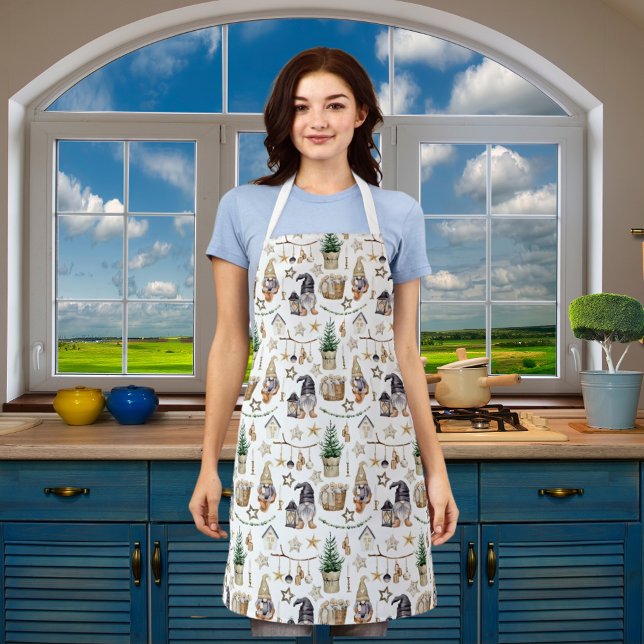 Christmas gnomes farmhouse home scandi apron (Creator Uploaded)