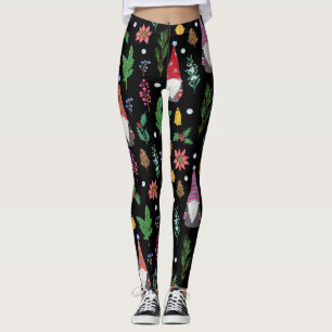 Christmas Gnomes: Festive Seamless Pattern Leggings