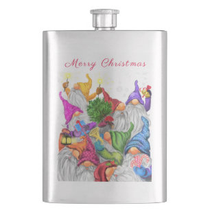 Christmas Gnomes Flask