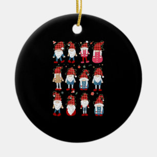 Christmas Gnomes Funny Xmas Gnome Ceramic Tree Decoration