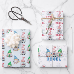 Christmas Gnomes GNOEL Winter Snowflake Wrapping P Paper Sheet