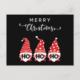 Christmas Gnomes Ho Ho Ho Holiday Postcard