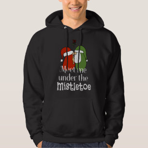 Christmas Gnomes Kissing Meet Me Under The Mistlet Hoodie