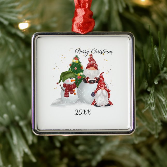 Christmas Gnomes Metal Tree Decoration (Tree)