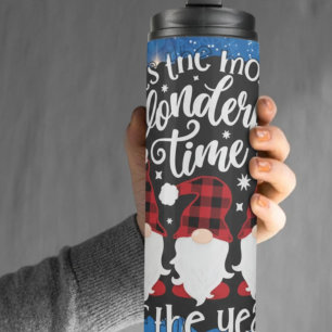 Christmas Gnomes Most Wonderful Time Holiday Thermal Tumbler
