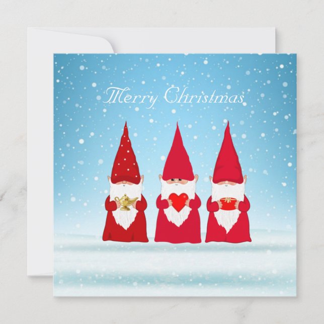 Christmas Gnomes on Light Blue (Front)