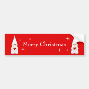 Christmas Gnomes on Red Bumper Sticker