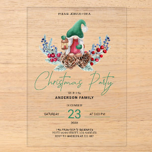 Christmas Gnomes & Pine Cones Invitation