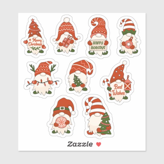 Christmas gnomes - scrapbook stationery (Sheet)