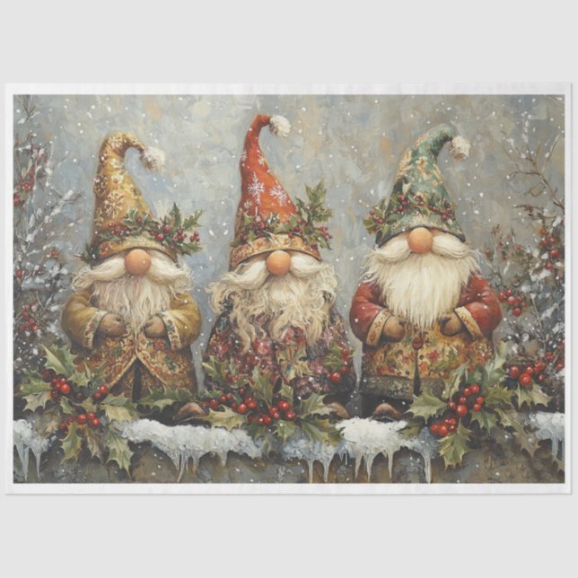 Christmas Gnomes Tissue Paper (Front)