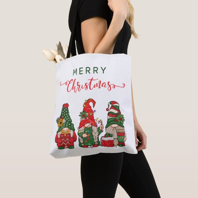Christmas Gnomes  Tote Bag (Close Up)