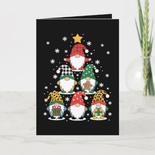 Christmas Gnomes Tree Stack Xmas Snowflake Cookie Card