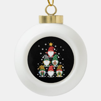 Christmas Gnomes Tree Stack Xmas Snowflake Cookie Ceramic Ball Christmas Ornament
