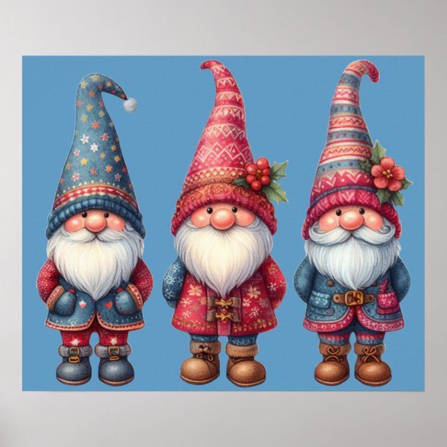 Christmas Gnomes Trio Poster (Front)