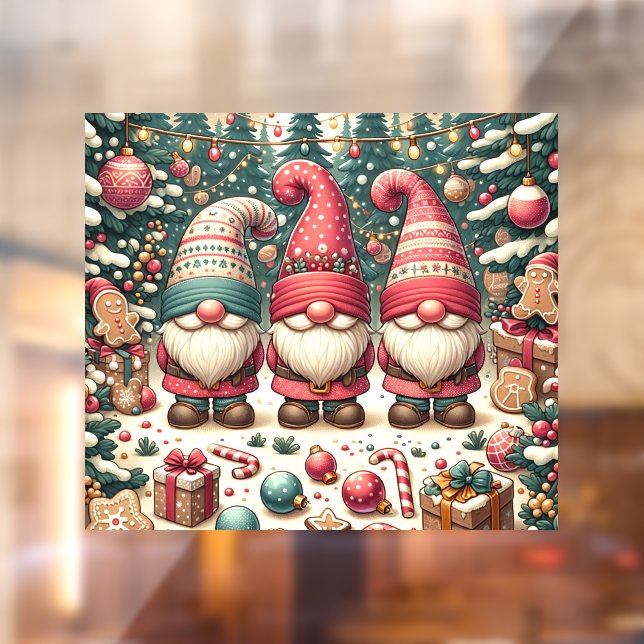 Christmas Gnomes Trio Window Cling (Sheet 2)