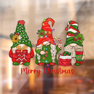 Christmas Gnomes Trio Window Cling