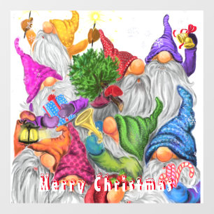Christmas Gnomes Window Cling