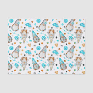 Christmas Gnomes with Cute Rustic Decorations Tissue Paper
