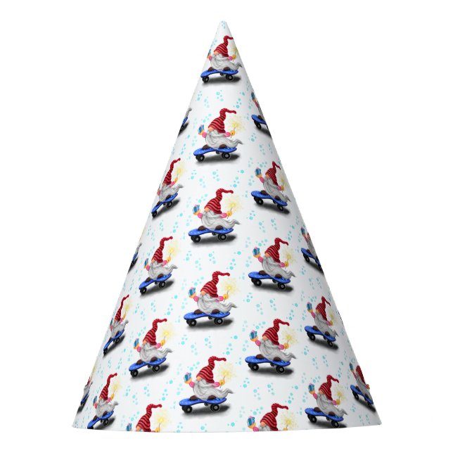 Christmas Gnomes with Gift Paper Party Hat (Front)
