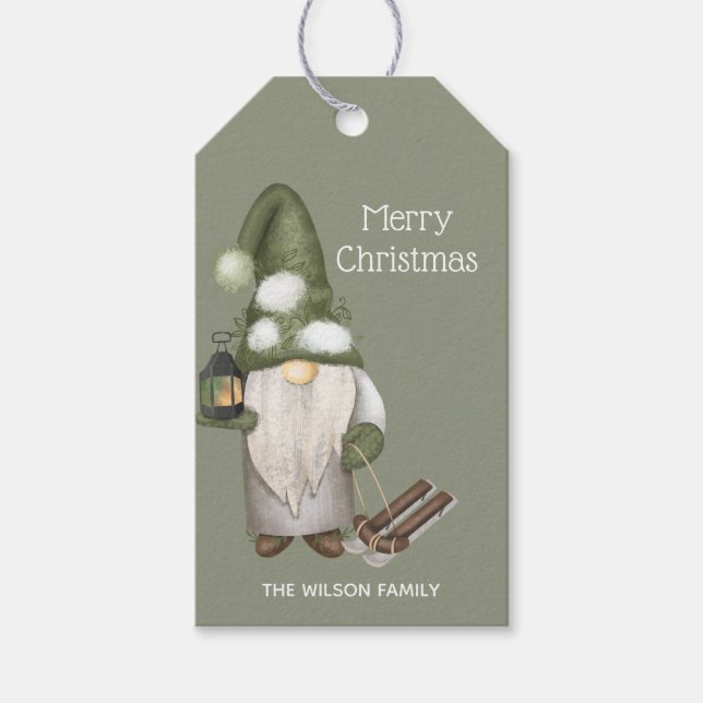 Christmas Gnomes Woodland Gift Tags (Front)