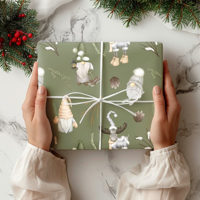 Christmas Gnomes Woodland Wrapping Paper (Creator Uploaded)