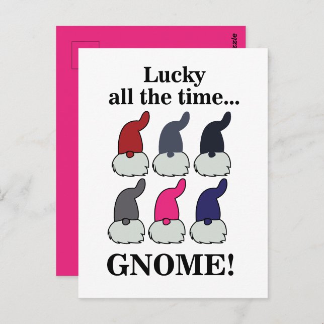 Christmas Gnomes Xmas Lucky Postcard (Front/Back)