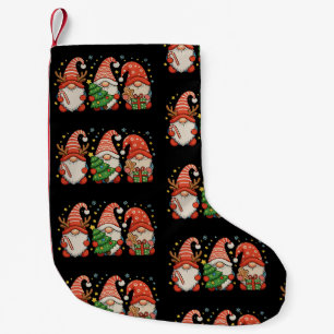 Christmas Gnomes Xmas Tree Holiday Season Gnomies Small Christmas Stocking