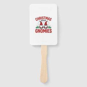 Christmas Gnomies Holiday Gnome Design Hand Fan